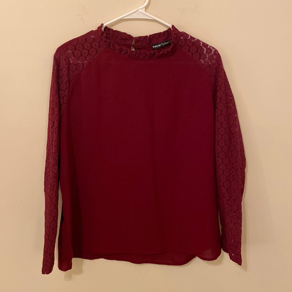 *SOLD* NEVER WORN SHEIN Blouse with Lace Sleeves